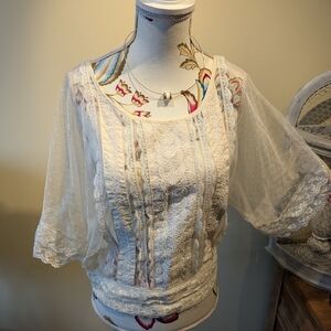 Charlotte Russe Cream Lace Blouse